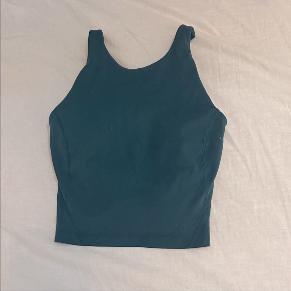 Lululemon High Neck Dark Green Tank Top